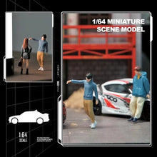 Load image into Gallery viewer, 1:64 Painted Figure Mini Model Miniature Car Scenes Resin Casual Hoddie Man Boy