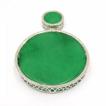 Load image into Gallery viewer, Nature Jade Peace Green Plaque Pendant Necklace Gift Jewelry charm Blessing Luck