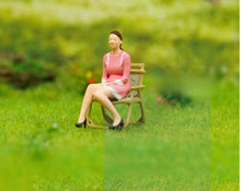 Load image into Gallery viewer, 1:64 Painted Figure Model Miniature Resin Diorama Cafe Sitting Pose Lady Man Toy Collection