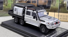 Load image into Gallery viewer, AB 1:64 Silver Land Cruiser J70 LC79 Pickup Truck 6x6 Model Diecast Metal Car