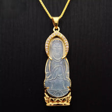 Load image into Gallery viewer, Nature Jade Guanyin Pendant Necklace Gift Jewelry charm Blessing Lucky white g