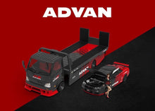 Load image into Gallery viewer, TM 1:64 Black H300 Flatbed Truck GTR R34 Figure Sport Model Diecast Metal Car