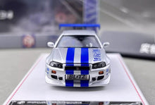 Load image into Gallery viewer, FH 1:64 FNF JDM Silver Skyline GTR R34 Sports Model Diecast Metal Car New Collection