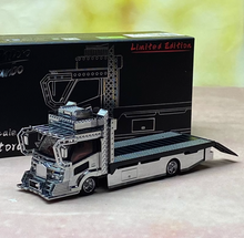 Load image into Gallery viewer, MT 1:64 Silver Dekotora Flatbed Tow Truck Sports VIP Model Diecast Metal Car