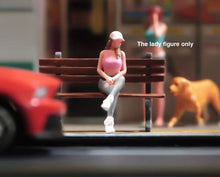 Load image into Gallery viewer, 1:64 Painted Figure Model Miniature Resin Diorama Sand Sitting Lady Girl Cap Toy