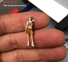 Load image into Gallery viewer, 1:64 Painted Figure Mini Model Miniature Resin Diorama Garage Repair Lady Girl