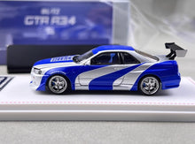 Load image into Gallery viewer, FH 1:64 NFS Silver Skyline GTR R34 C West Sports Model Diecast Metal Car New Collection