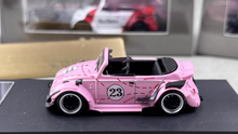Load image into Gallery viewer, HKM 1:64 Pink VW RWB Beetle #23 Convertible Sports Model Diecast Metal Car New Collection