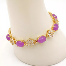 Load image into Gallery viewer, Nature Jade Beaded Bracelet Jewelry Blessing Lucky Fortune Gift For Her Purple a