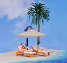 Load image into Gallery viewer, 1:64 Painted Figure Model Miniature Resin Diorama Beach Chair Bikini Seaside Toy Collection