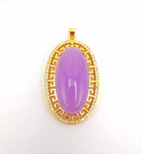 Load image into Gallery viewer, Nature Jade Purple Oval Pendant Necklace Gift Jewelry charm Blessing Lucky New