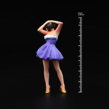 Load image into Gallery viewer, 1:64 Painted Figure Model Miniature Resin Diorama Sand Purple Tutu Skirt Girl New