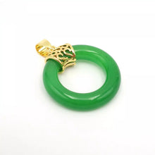 Load image into Gallery viewer, Nature Jade Ring Round Pendant Necklace Gift Jewelry charm Blessing Fortune h