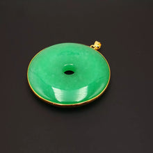 Load image into Gallery viewer, Nature Jade Green Round Pendant Necklace Gift Jewelry charm Blessing Luck new