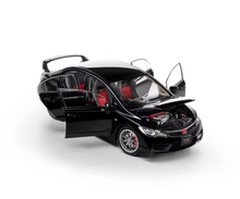 Load image into Gallery viewer, WELL 1:18 Black JDM Civic Vtec Type R FD2 Sports Diecast Model Metal Car New