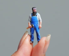 Load image into Gallery viewer, 1:64 Painted Figure Model Miniature Resin Diorama Sand Brace Denim Man Worker