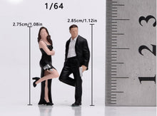 Load image into Gallery viewer, 1:64 Painted Figure Model Miniature Resin Sand Agent Couple In Black Lovers Set