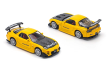 Load image into Gallery viewer, Poprace 1:64 JDM Yellow RX-7 FD3S RE Racing Sports Model Diecast Metal Car New Collection