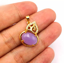 Load image into Gallery viewer, Nature Jade Purple Gourd Pendant Necklace Gift Jewelry charm Blessing Fortune