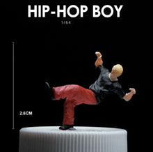 Load image into Gallery viewer, 1:64 Painted Figure Mini Model Miniature Car Scenes Resin Hip Hop Breaking Boy