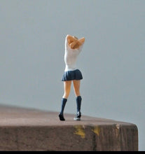 Load image into Gallery viewer, 1:64 Painted Figure Mini Model Miniature Resin Diorama Short Hair Uniform Girl