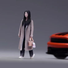 Load image into Gallery viewer, 1:24 Painted Figure Model Miniature Resin Diorama Sand Wind Coat Girl Walking