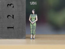 Load image into Gallery viewer, 1:64 Painted Figure Model Miniature Resin Diorama Sand Qipao Beauty Lady Girl A