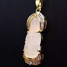 Load image into Gallery viewer, Nature Jade Guanyin Pendant Necklace Gift Jewelry charm Blessing Fortune New mm