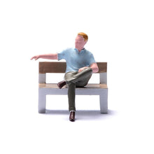 Load image into Gallery viewer, 1:64 Painted Unpainted Figure Model Miniature Resin Diorama Man Sitting on Bench New