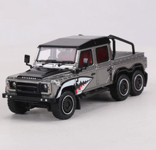 Load image into Gallery viewer, Shadow 1:64 Silver Shark Defender 6x6 Pickup Truck Model Diecast Metal Car New Collection