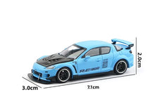Load image into Gallery viewer, Poprace 1:64 Blue Carbon RX8 RE Sports Model Diecast Metal Car New Collection