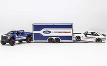 Load image into Gallery viewer, Maisto 1:64 2021 F150 Raptor Trailer 1993 SVT Cobra Haulers Model Metal Car