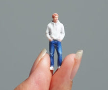 Load image into Gallery viewer, 1:64 Painted Figure Model Miniature Resin Diorama Sand Hoodie Denim Boy Man