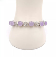 Load image into Gallery viewer, Nature Jade Beaded Bracelet Jewelry Blessing Lucky Fortune Gift For Her Puprle i