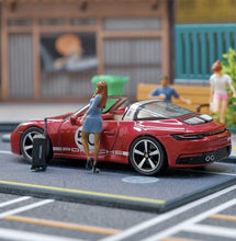 Load image into Gallery viewer, 1:64 Painted Figure Mini Model Toy Miniature Car Scenes Resin Stewardess Luggage