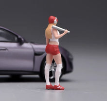 Load image into Gallery viewer, 1:64 Painted Figure Model Miniature Resin Diorama Sand Street Lady Headset Girl