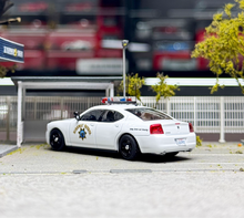Load image into Gallery viewer, Rollin 1:64 2008 White CHP Police Charger Muscle Model Diecast Metal Car New Collection
