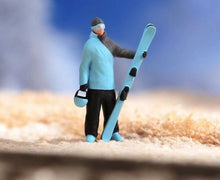 Load image into Gallery viewer, 1:64 Painted Figure Model Miniature Resin Diorama Sand Skii Snowboard Sports Toy Collection