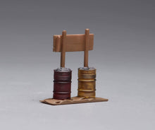 Load image into Gallery viewer, 1:64 Painted Figure Model Miniature Resin Diorama Oil Drum Road Sign Bench Set