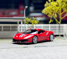 Load image into Gallery viewer, TOC 1:64 Red 488 Pista Coupe Sports Model Diecast Metal Car New Collection
