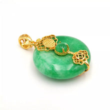 Load image into Gallery viewer, Nature Jade Fortune Round Pendant Necklace Gift Jewelry charm Blessing Lucky F