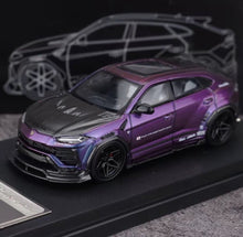 Load image into Gallery viewer, Flame 1:64 Purple Carbon URUS Widebody SUV Sports Model Diecast Metal Car New Collection