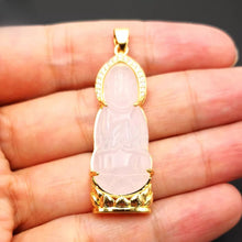 Load image into Gallery viewer, Nature Jade Guanyin Pendant Necklace Gift Jewelry charm Blessing Lucky White G