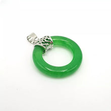 Load image into Gallery viewer, Nature Jade Ring Round Pendant Necklace Gift Jewelry charm Blessing Fortune g