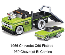 Load image into Gallery viewer, Maisto 1:64 1966 C60 Flatbed Trailer 1959 El Camino Model Diecast Metal Car