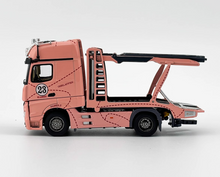 Load image into Gallery viewer, 1:64 Pink Actros Gigaspace 4x2 Trailer Truck LFA #23 Model Diecast Metal Car