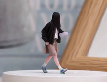 Load image into Gallery viewer, 1:64 Painted Figure Model Miniature Resin Diorama Toy Sand Walking Girl Casual