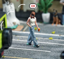 Load image into Gallery viewer, 1:64 Painted Figure Mini Model Miniature Car Scenes Resin Sand Diorama Cool Girl