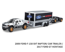 Load image into Gallery viewer, Maisto 1:64 2009 F150 Raptor Trailer 2017 GT Heritage Model Toy Metal Car BN