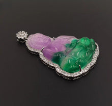 Load image into Gallery viewer, Nature Jade Guanyin Pendant Necklace Gift Jewelry charm Blessing Luck Jewelry f